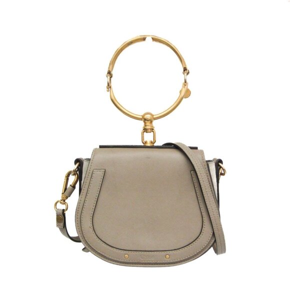 CHLOE Gray Leather Shoulder Bag - Picture 1 of 16
